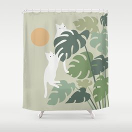 Cat and Plant 42 Shower Curtain