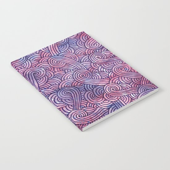Purple swirls doodles Notebook