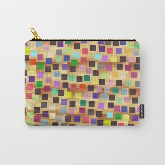 Squares On Gold Carry-All Pouch