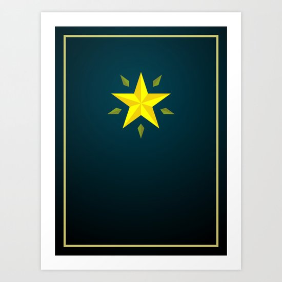 Gold Star/ Blue Art Print