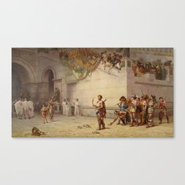 The Emperor Commodus Leaving the Arena at the Head of the Gladiators - by edwin blashfield Canvas Print
