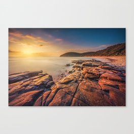 Sunset in Cala Violina Beach. Tuscany Canvas Print