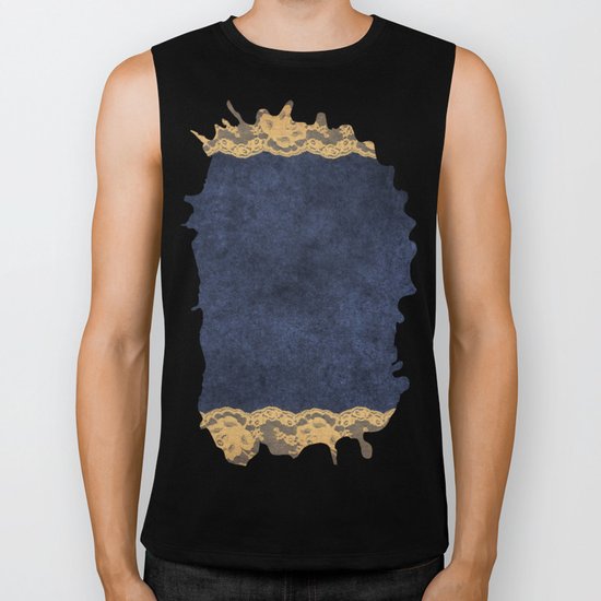 Blue Lace Velvet 02 Biker Tank