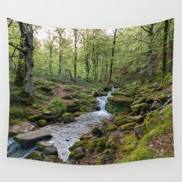 Green Stream Wide Wall Tapestry