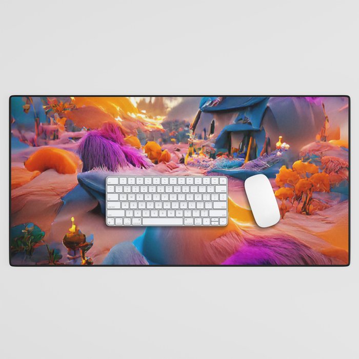 House and colors Desk Mat