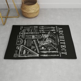 Architect Architecture Student Tools Vintage Patent Print Area & Throw Rug