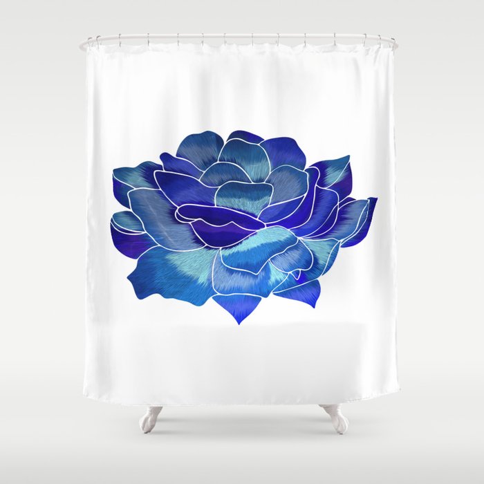 Blue Rose Shower Curtain By Alemos Society6 Blue Rose Shower Curtain
