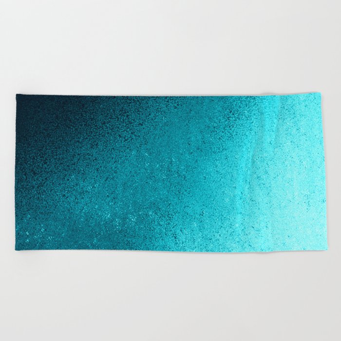 Modern abstract navy blue teal gradient Beach Towel