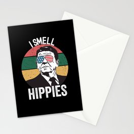 I Smell Hippies Funny Reagan Conservative Political Humor Stationery Card