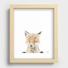 Baby Fox Kit, Nursery Set Recessed Framed Print