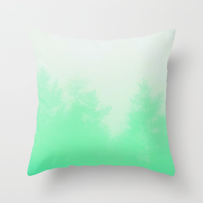 Out of focus - cool green Throw Pillow