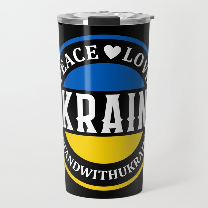 Peace Love Ukraine Travel Mug