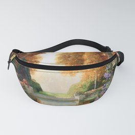 Venetian Silver and Gold - Luxuriant Italian Autumn Garden floral landscape by Thomas Mostyn Fanny Pack