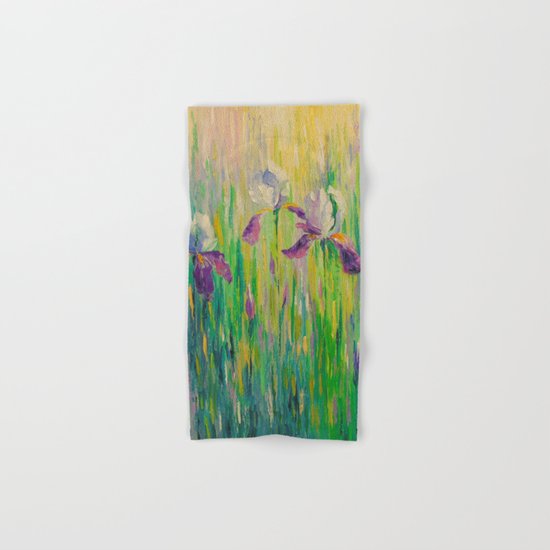 Morning with irises Hand & Bath Towel