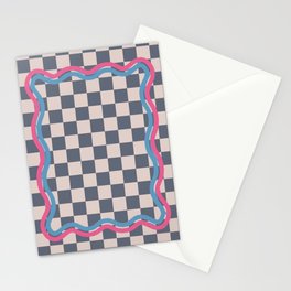 90s Checkerboard Blue Denim Stationery Card