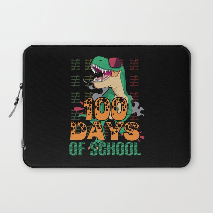 Days Of School 100th Day 100 Prehistoric Raptor Dinosaur Laptop Sleeve