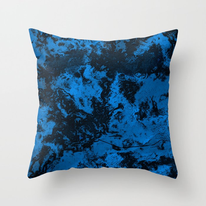 Marble-Blue Throw Pillow