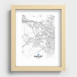 Paisley, Scotland - Light City Map Recessed Framed Print