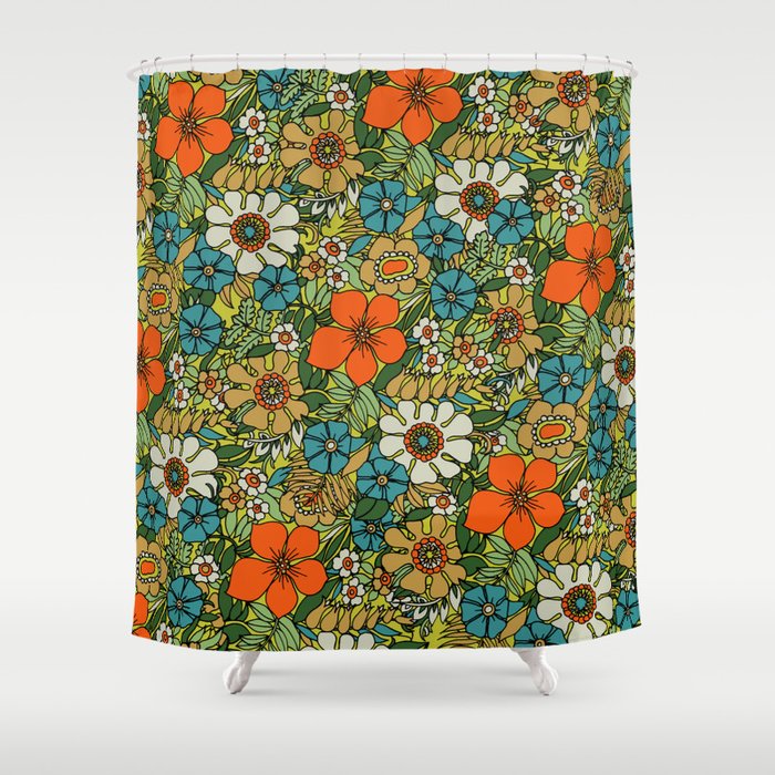 70s Plate Shower Curtain