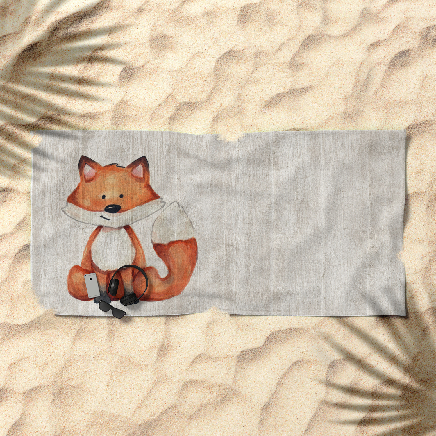Little Fox Baby Fox Baby Animals Forest Critters Woodland Animals Nursery Art Beach Towel