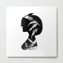 Owlphelia Silhouette Metal Print