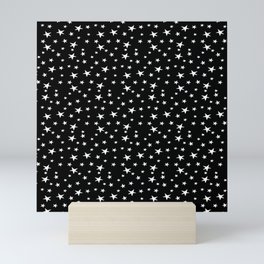 Mini Stars - White on Black Mini Art Print