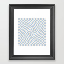 Check II - Baby Blue Twist — Checkerboard Print Framed Art Print