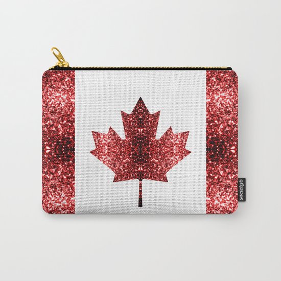 Canada flag red sparkles Carry-All Pouch