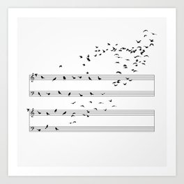 Natural Musical Notes Art Print