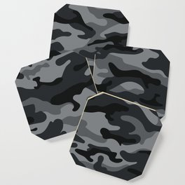 Camouflage Black And Grey Coaster