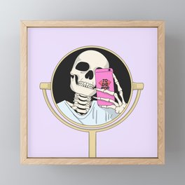 Skeleton Selfie Framed Mini Art Print