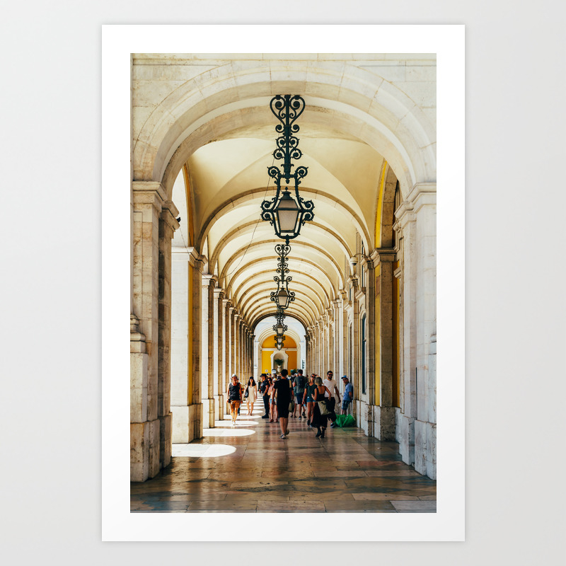 Rua Augusta Arch Triumphal Arch In Lisbon Portugal Wall Art Print Modern Architecture Art Poster Art Print