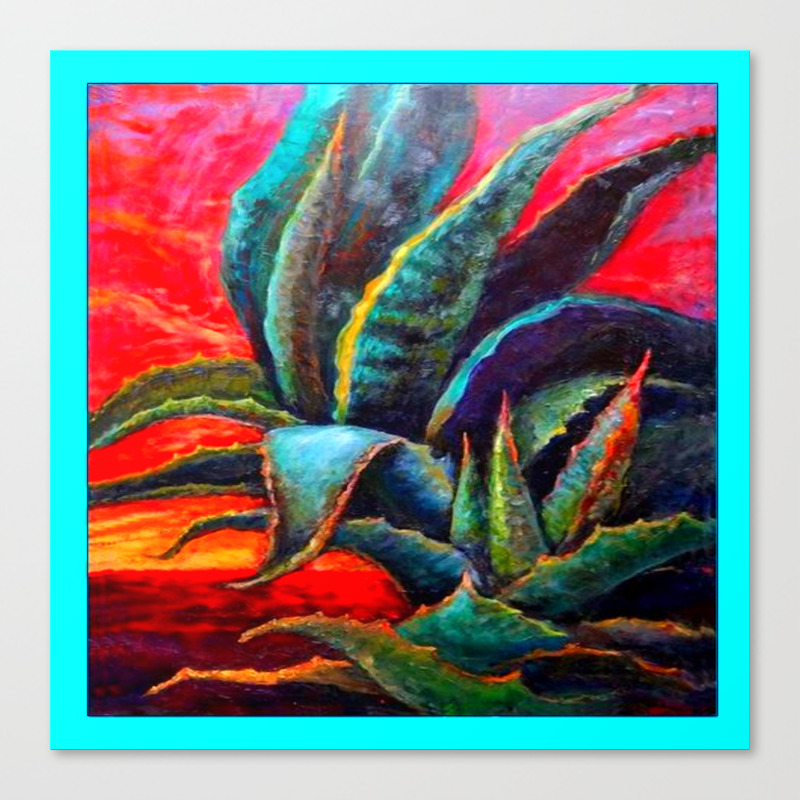 Western Desert Blue Agave Canvas Print By Sharlesart Society6