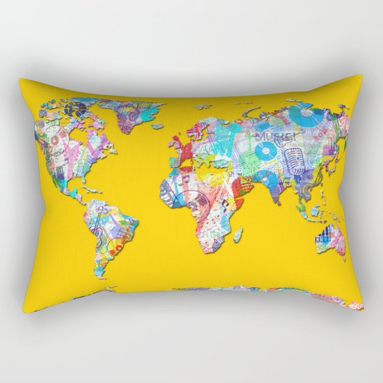 world map music art 1 Rectangular Pillow