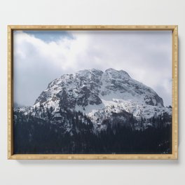 Mountain snow - Winter landscape Serving Tray