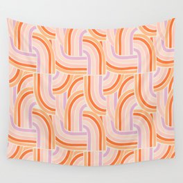 Rainbow Slide in Pink Orange and Lilac Wall Tapestry