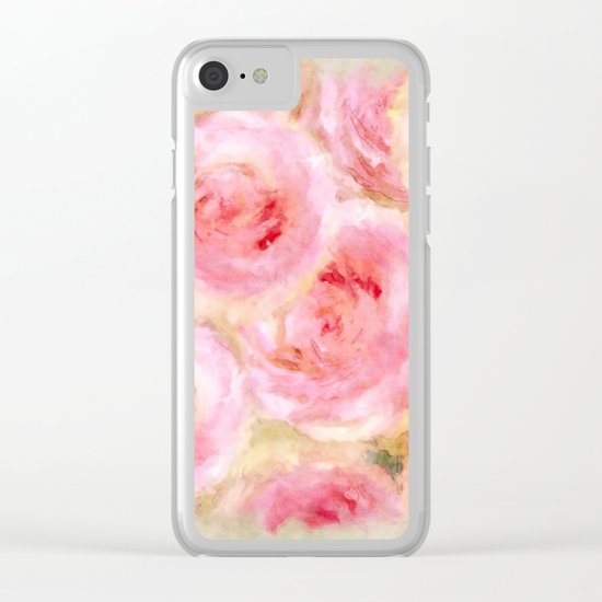 Bed of roses- Watercolor rose Illustration Clear iPhone Case