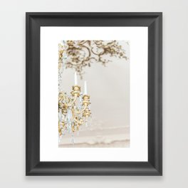 Gold Chandelier at a Historic Castle in France | French chateau lifestyle | Travel wall art print photography Framed Art Print