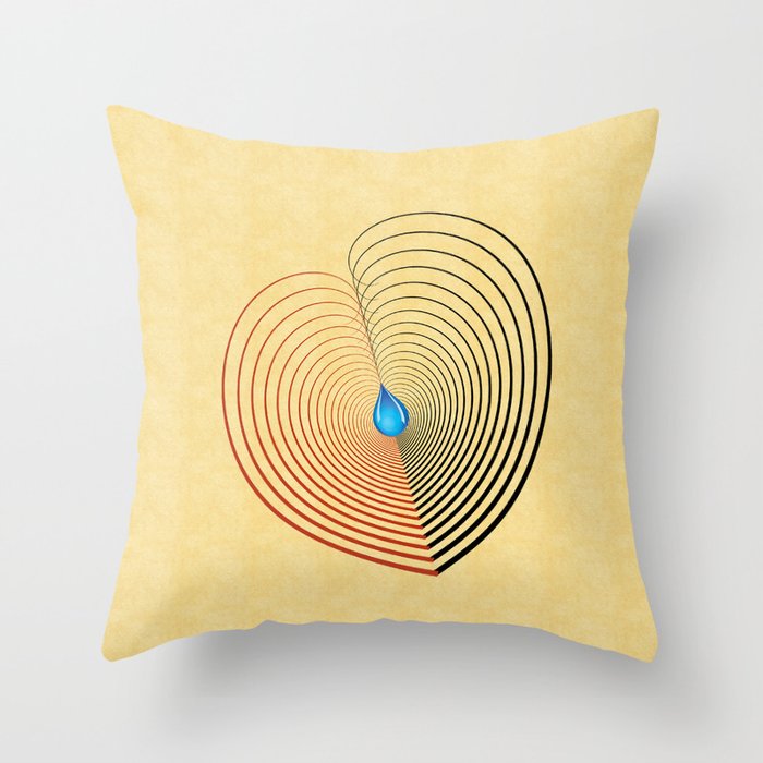 Out of the Blue -- an unbalanced heart Throw Pillow