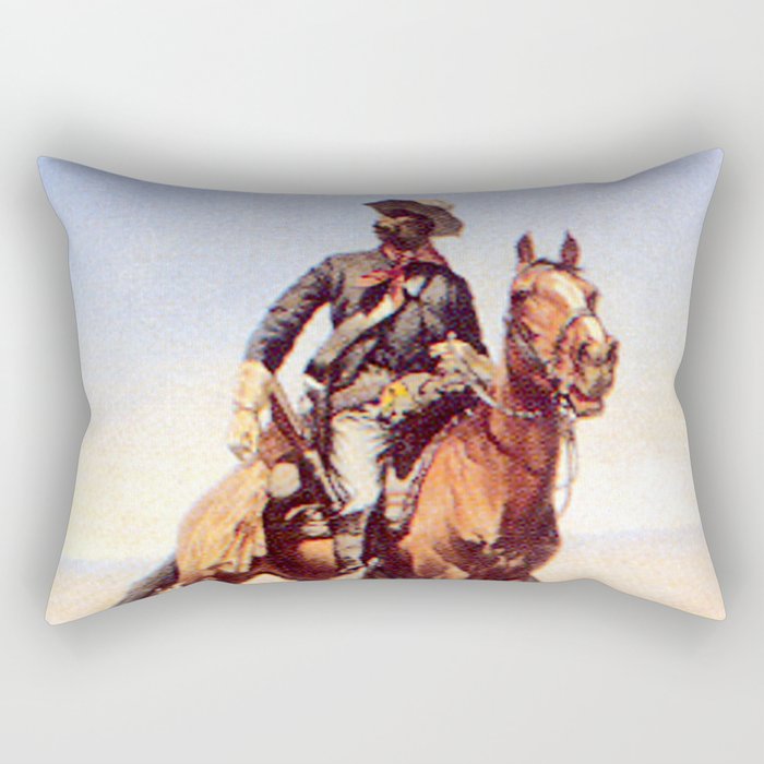 Frederic Remington Western Art “Buffalo Soldier” Rectangular Pillow