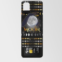 Moon phases mystical womans hands on full moon Android Card Case