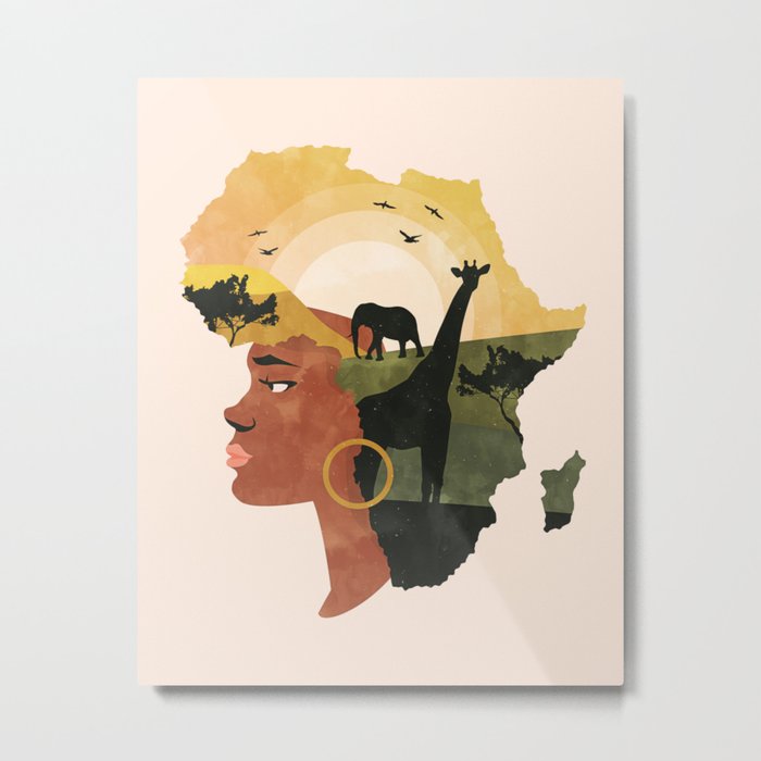 Africa Love #illustration #nature Metal Print