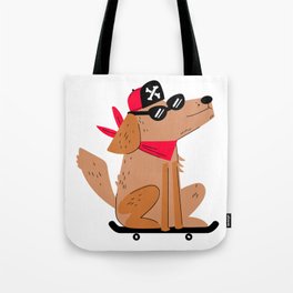 Dog On Skateboard Tote Bag