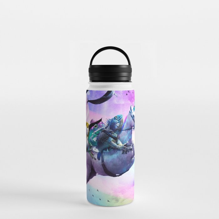 Green Frog Rainbow Water Bottle