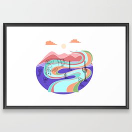 Just Married Road Trippin' Framed Art Print
