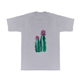 Purple and green cactus illustration T Shirt | Green, Boho, Naive, Cacti, Purple, Painting, Cactus, Cute, Kawai, Garden 