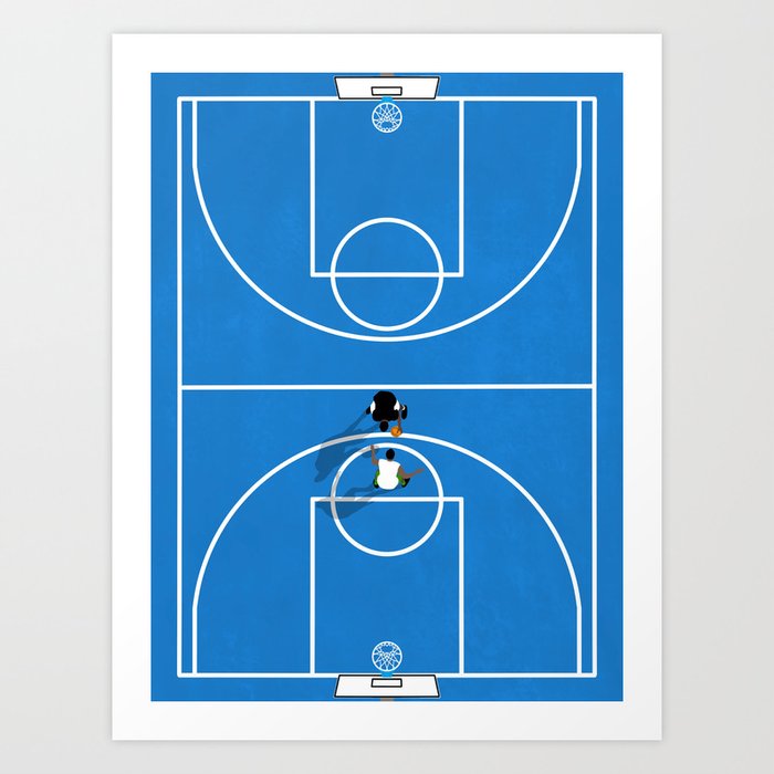 Shooting Hoops | Basketball Court Art Print