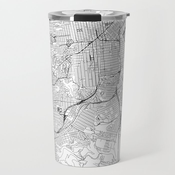 San Francisco White Map Travel Mug