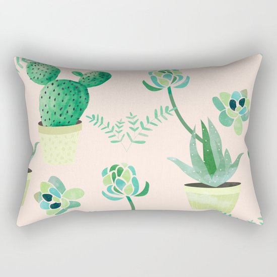 Cacti Pattern #society6 #decor #buyart Rectangular Pillow
