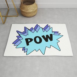 POW in Blue Speech Bubbles Rug